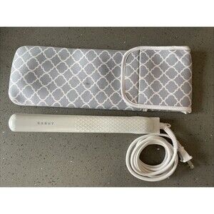 Sabuy Ceramic Flat Iron 1" Hair Straightener Dual Voltage White 446° Swivel Cord